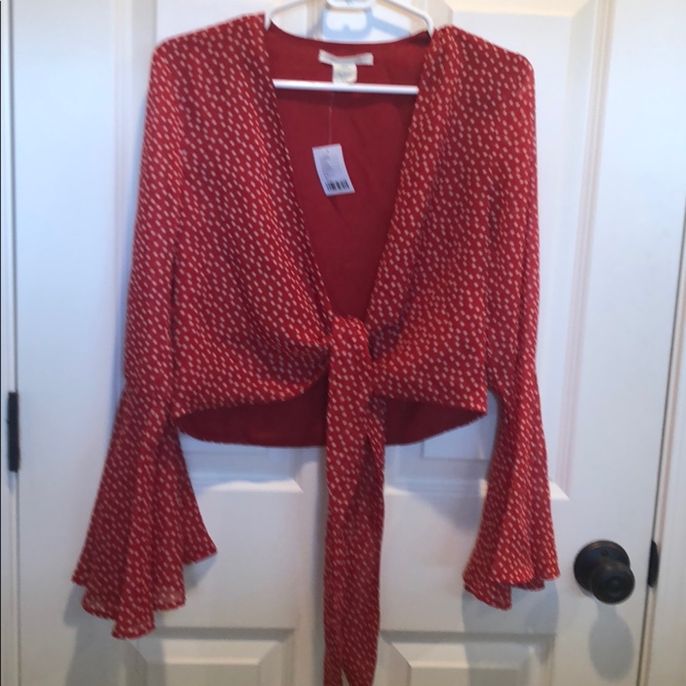 NWT urban outfitters red wrap/ shirt - Picture 1 of 5
